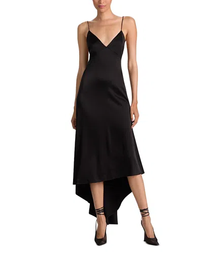 ALICE AND OLIVIA ALICE AND OLIVIA LUCIANA DEEP V ASYMMETRICAL DRESS