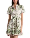 Alice And Olivia Lucy Rolled Sleeve Mini Shirt Dress Ivy Romance In Multi