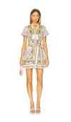 Alice And Olivia Lucy Mini Shirt Dress In Blush,yellow