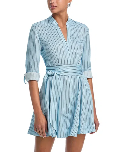 Alice And Olivia Lucy Roll Cuff Mini Dress In Blue