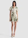 Alice And Olivia Lucy Rolled Sleeve Mini Shirt Dress Ivy Romance In Multi