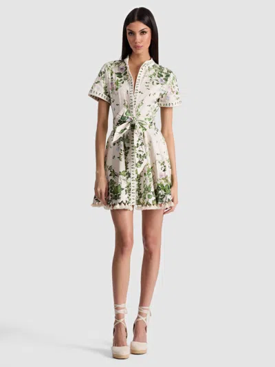 Alice And Olivia Lucy Shirt Dress In Green