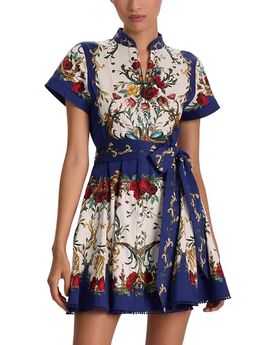 ALICE AND OLIVIA ALICE AND OLIVIA LUCY SHORT SLEEVE MINI SHIRTDRESS