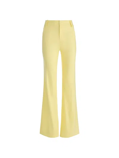 Alice And Olivia Lula Welt-pockets Trousers In Yellow