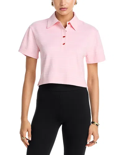 Alice And Olivia Lyle Rugby Polo Tee In Pink