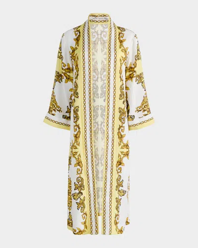 Alice And Olivia Lynn Mid-length Robe In Neutral