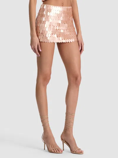 Alice And Olivia Mace Paillette Mini Skort In Pink