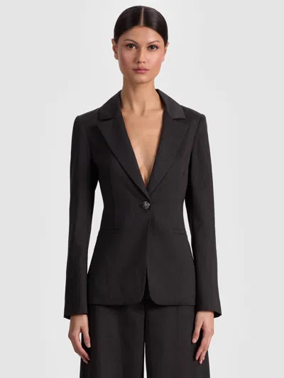 Alice And Olivia Macey Cinched Waist Blazer In Black