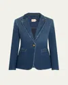 Alice And Olivia Macey Notch Collar One Button Blazer In Love Train
