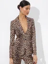 Alice And Olivia Macey Leopard Fitted Blazer In Catwalk