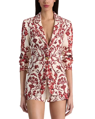 Alice And Olivia Macey Fitted Notched Lapel Blazer In Pink