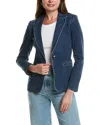 Alice And Olivia Macey Notch Collar Fitted Blazer In Blue