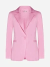 ALICE AND OLIVIA MACEY VISCOSE-BLEND SINGLE-BREASTED BLAZER