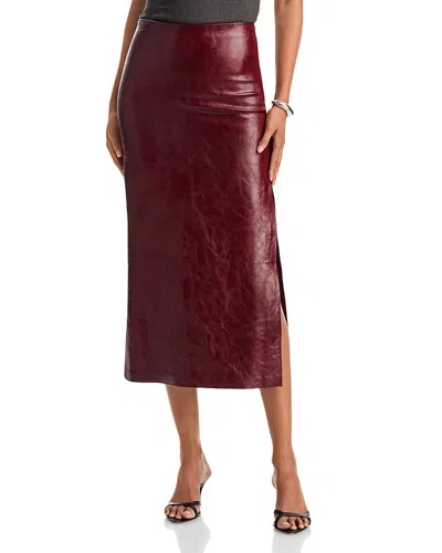 Alice + Olivia Alice And Olivia Maeve Faux Leather Slip Skirt In Burgundy