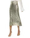 Alice And Olivia Maeve Sequin Kick Flare Slip Skirt In Pale Gold