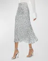 Alice And Olivia Maeve Sequin Kick Flare Slip Skirt In Champagne/silver