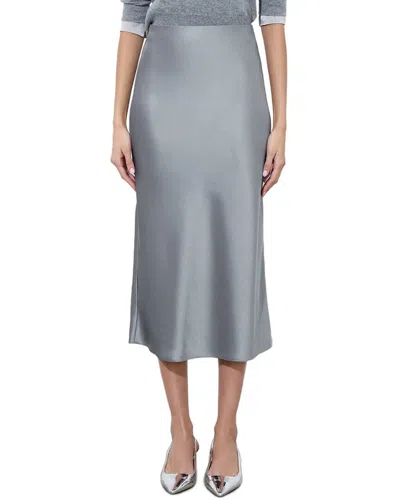 Alice And Olivia Maeve Slip Skirt In Storm Grey