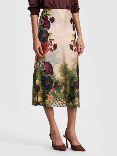 Alice And Olivia Maeve Slip Skirt In Multi