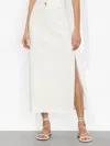 Alice And Olivia Maeve Slip Skirt In Off White