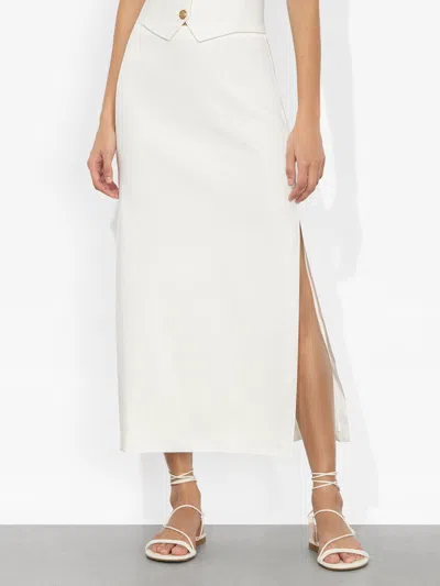 Alice And Olivia Maeve Slip Skirt In Off White