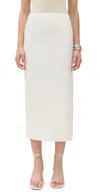Alice And Olivia Maeve Slip Skirt With Slit Off White In White