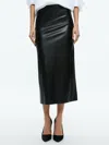 Alice And Olivia Maeve Faux Leather Midi Skirt In Black