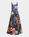 Alice And Olivia Magic Garden Gradient Maxine Embellished Gown In Blue