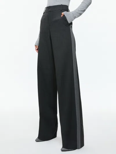 Alice And Olivia Mal Pant In Charcoal Grey Melange