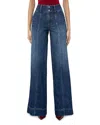 Alice And Olivia Mame High Rise Wide Leg Jeans In Denim Vintage In Denim Vintage