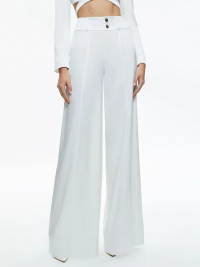 Alice And Olivia Mame High Rise Wide Leg Pant In Off White