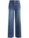 Alice And Olivia Mame High Rise Wide Leg Jeans In Denim Vintage In Blue