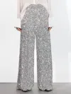 Alice And Olivia Mame Sequin Pant In Silver