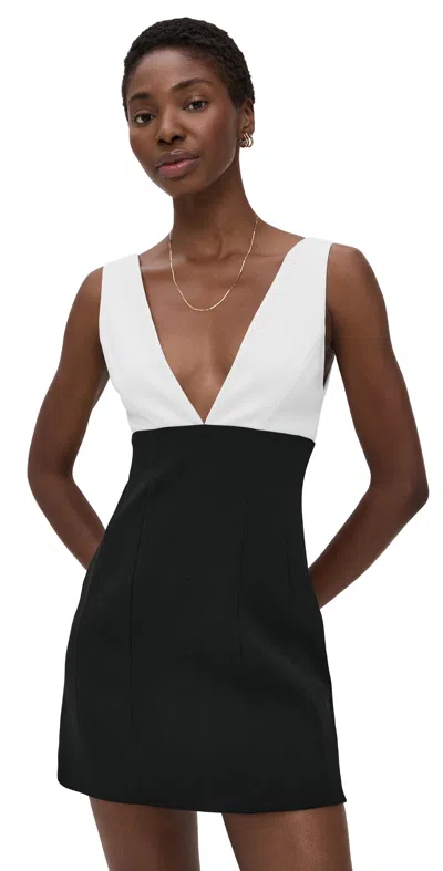 Alice And Olivia Mandy Plunge-neck Mini Dress In Multi