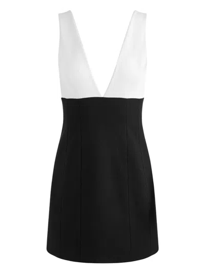 ALICE AND OLIVIA MANDY PLUNGE-NECK MINI DRESS