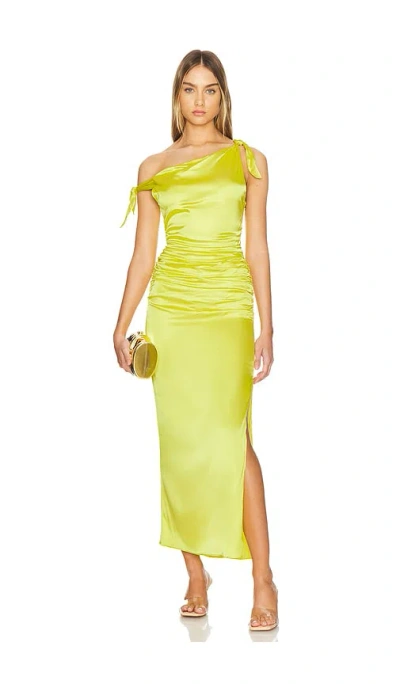 Alice And Olivia Marilla Midi Dress In Happy Yellow