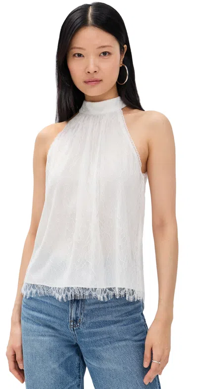 Alice And Olivia Maris Halter Neck Gathered Top Off White