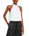 Alice And Olivia Maris Halter Neck Gathered Top In White