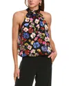 Alice And Olivia Maris Gathered Floral-print Jacquard Top In Multi