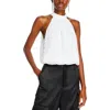 Alice And Olivia Maris Halter Neck Gathered Top In White