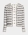 Alice And Olivia Marjorie Tweed Jacket In Soft Whiteblack
