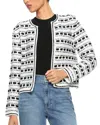 Alice And Olivia Marjorie Tweed Jacket In White