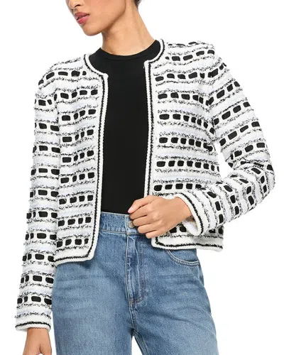 Alice And Olivia Marjorie Tweed Jacket In White
