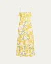 Alice And Olivia Marna Tiered Smocked Floral-print Broderie Anglaise Midi Dress In Stargazer Multi Lg