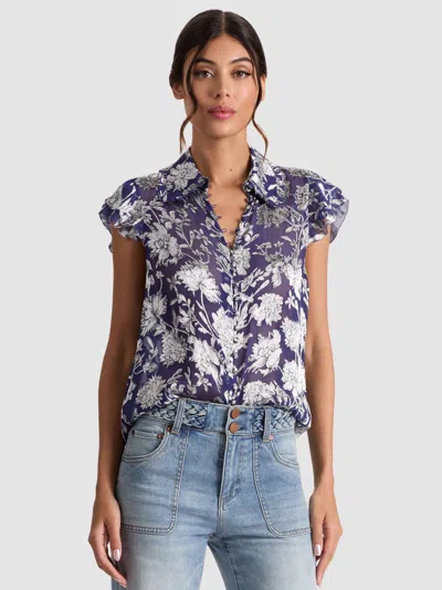 Alice And Olivia Martel Blouse In Purple