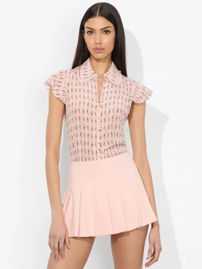 ALICE AND OLIVIA MARTEL SILK BLOUSE