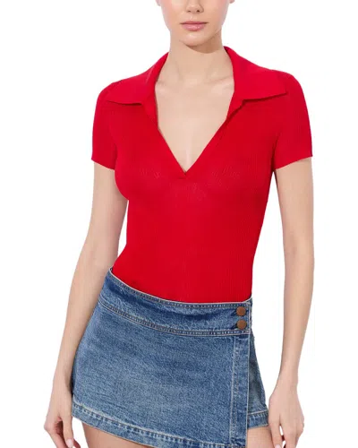 Alice And Olivia Martha Polo In Red