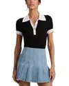 Alice And Olivia Martha Ribbed Knit Polo In Multi