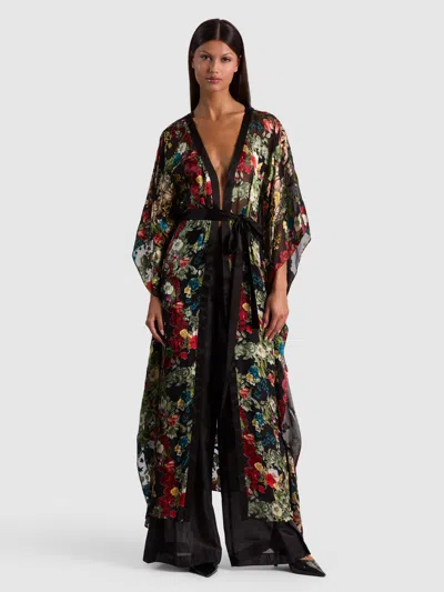 Alice And Olivia Marva Belted Kaftan In Multi