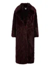 Alice And Olivia Marvin Faux-fur Coat In Burgundy