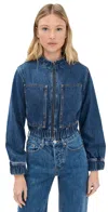 Alice And Olivia Mateo Carpenter Jacket Cambria Vintage In Blue